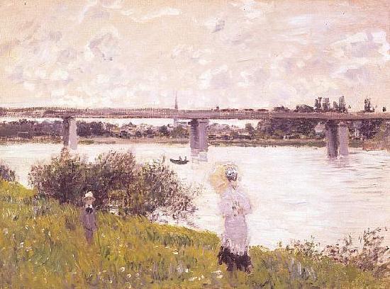 Claude Monet The Promenade with the Railroad Bridge Germany oil painting art